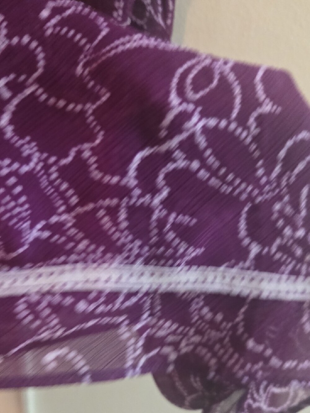 Purple Floral Spaghetti Strap  Night Slip - Picture 5 of 7